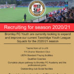 Bromley Football Club Trials!